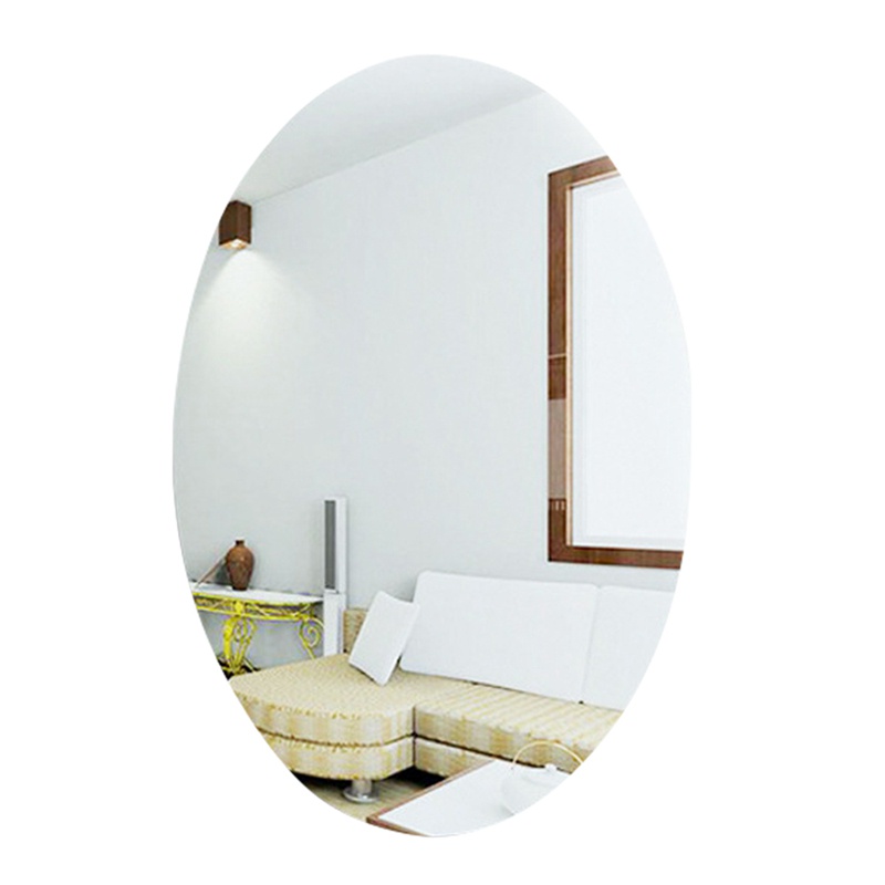 Stiker Cermin Kaca Dinding Oval Anti Pecah 27 X 14.5 CM Acrylic Kaca Cermin Tempelan Wall Sticker Dekorasi Cermin Dinding Tempel Murah Import