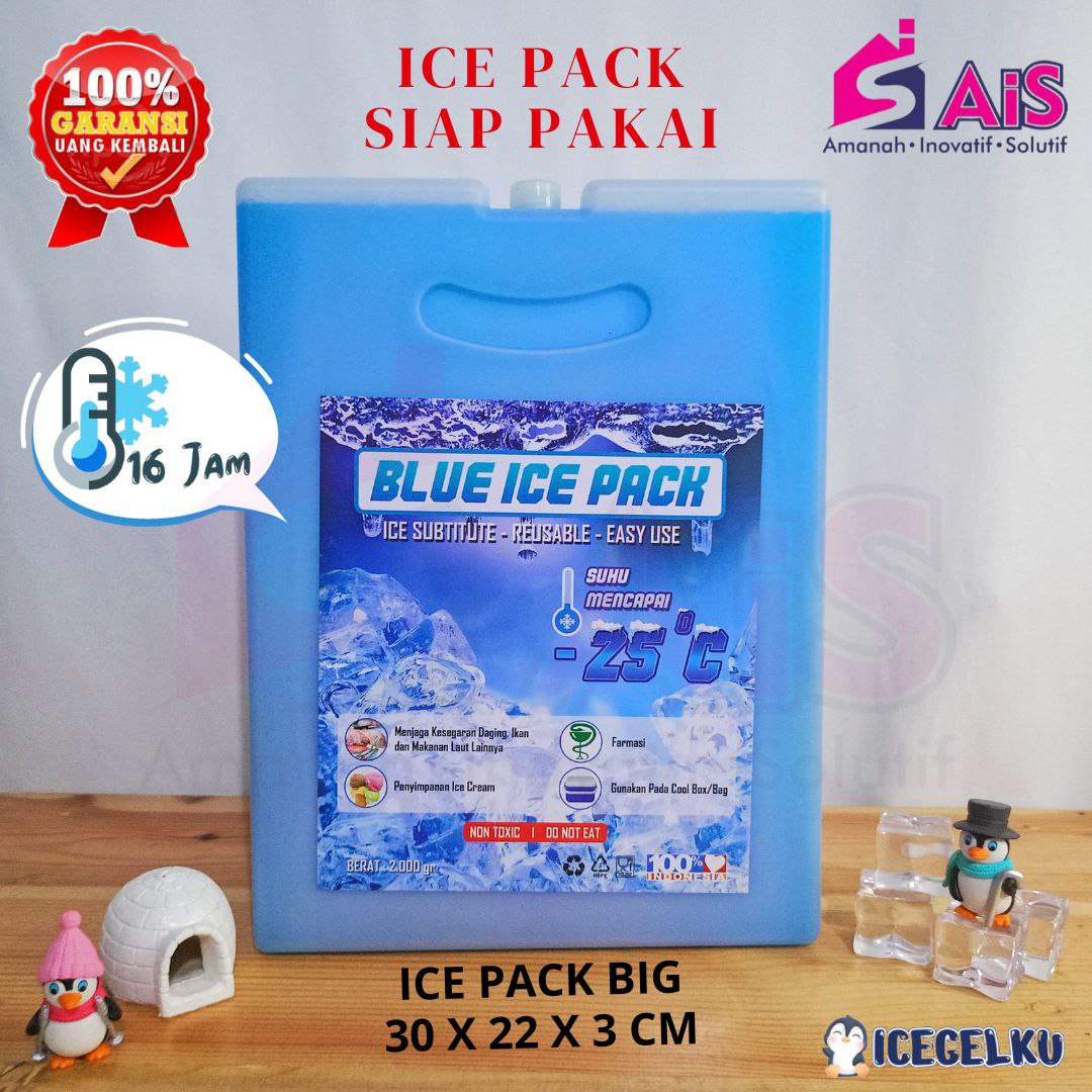 ICEGELKU ICE PACK BIG 30x22cm ICE PACK SIAP PAKAI ICE GEL PACK KOTAK BLUE PACK ICEPACK COOLER BOX ICEGEL COOLER BAG ICE PACK AIR COOLER ICE PACK BESAR
