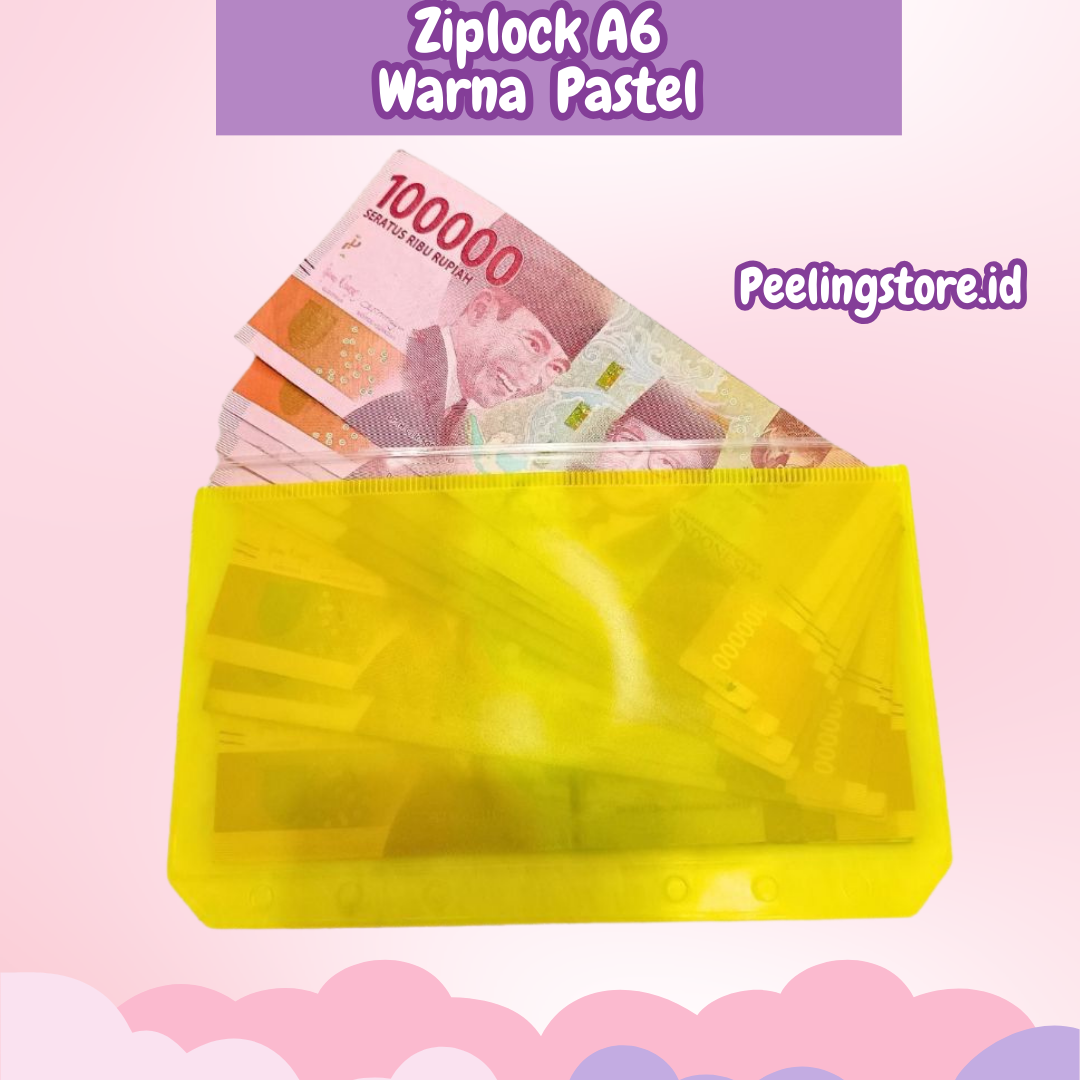 Zipper Pastel Binder Ziplock A6 6-hole PVC Transparent Hand Book/Ziplock Storage Bag Zipper bag Accessories