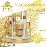hyde beauty skincare 0ri bp0m / isi paket 3 4 5 glowing cream malam siang 0riginal / facial wash / toner / serum sakura lemon gratis [ free pouch ]