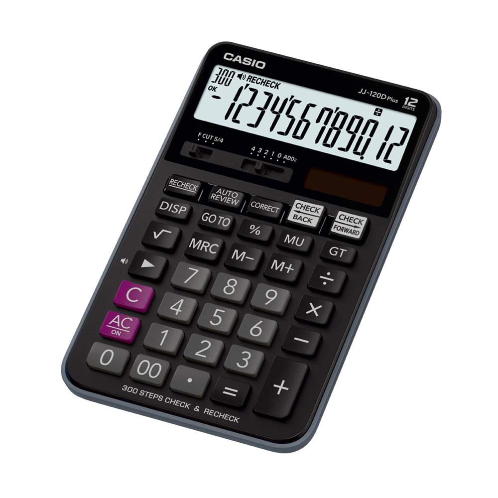 KALKULATOR CASIO JJ 120D PLUS ORIGINAL - 12 DIGIT - CHECK AND CORRECT - EXTRA LARGE DISPLAY - 2 POWER - KALKULATOR MEJA - KALKULATOR DAGANG - CASIO ORIGINAL