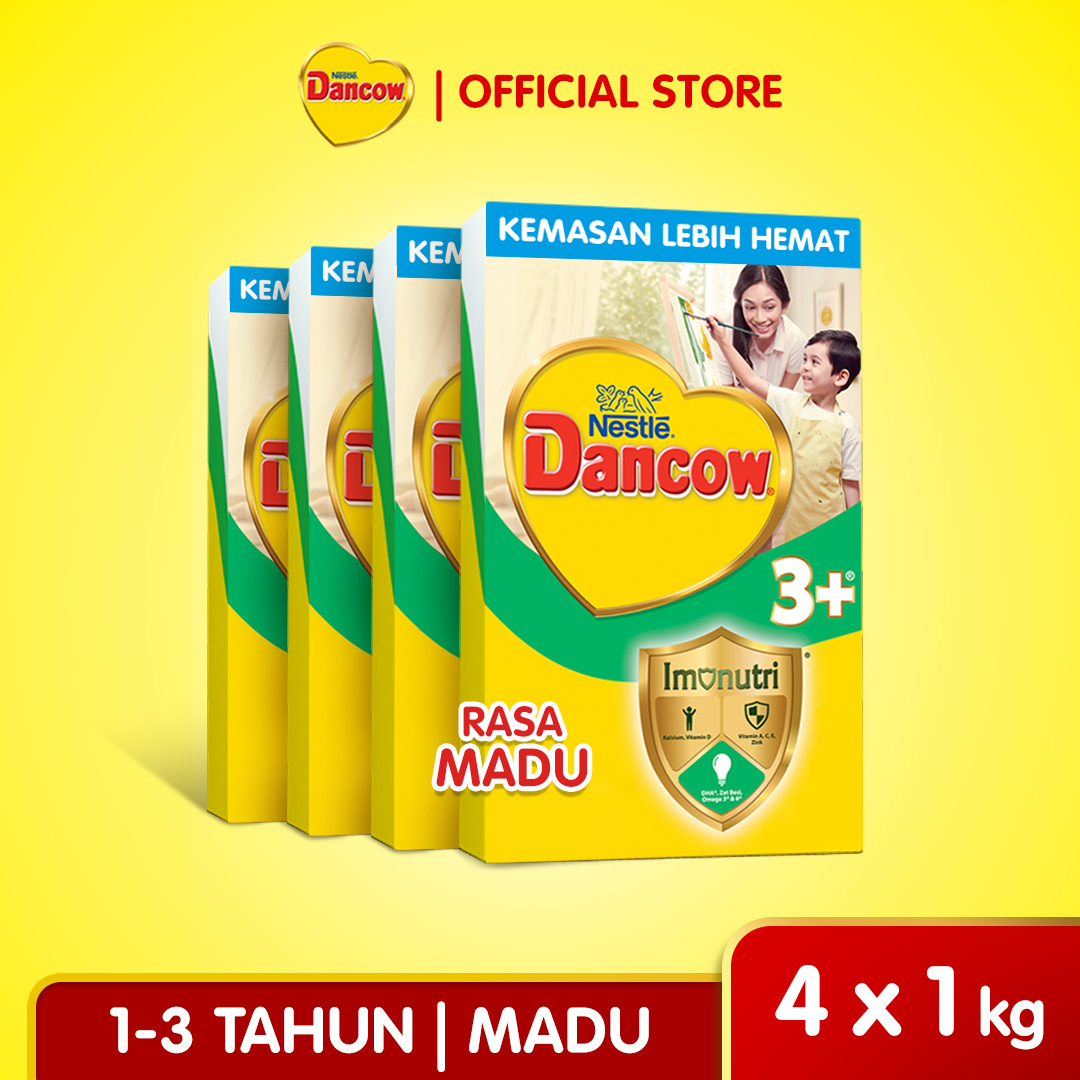 Nestlé Dancow 3+ Rasa Madu 3-5 Tahun 1kg x4 (Monthly Pack)