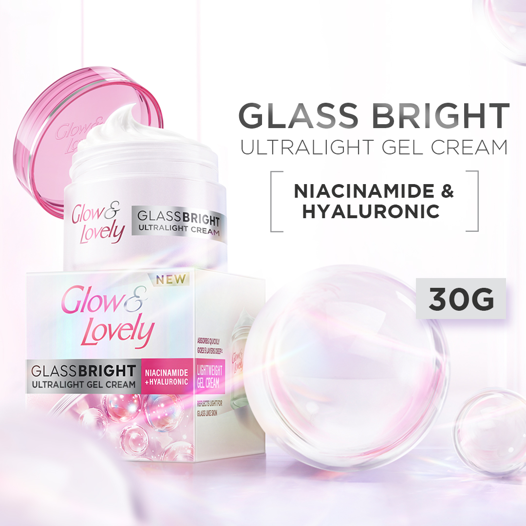 Glow & Lovely Glassbright Ultralight Gel Cream Brightening Light Moisturizer 30gr