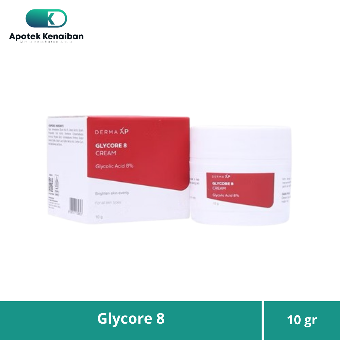 Glycore 8 Cream 10 Gr / Glycolic Acid 8% / Krim Flek Hitam / Bekas Jerawat