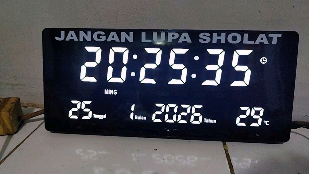 Sonifer Jam Dinding Digital SMS-3615 LED Alarm Clock 36 cm x 15 cm FREE CUSTOM NAMA