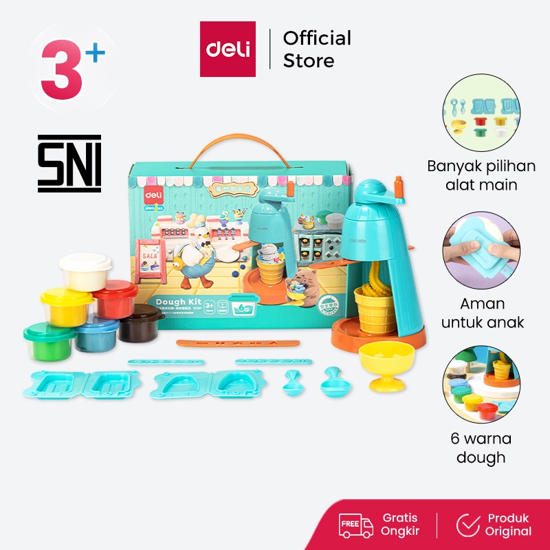 Deli Genius Mainan Playdough Set B Dough Es Krim Anak / Cetakan Creative Craft / Mainan Kreasi Edukasi YC137