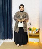Outer Cardigan Tunik Brukat Jumbo LD 120 Brokat Organza Full Payet Kondangan Baju Raya Wisuda