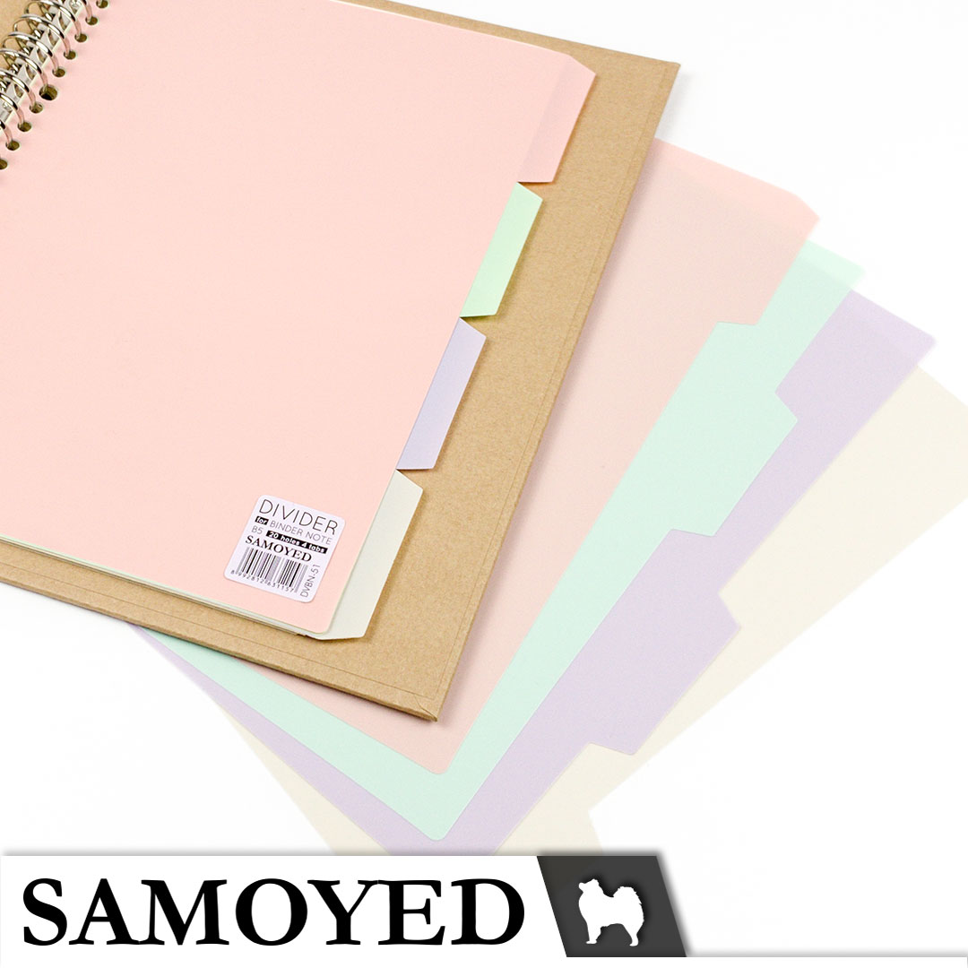 Pembatas / Divider / Index Pastel for Binder Note / Loose Leaf B5 Samoyed DVBN-51