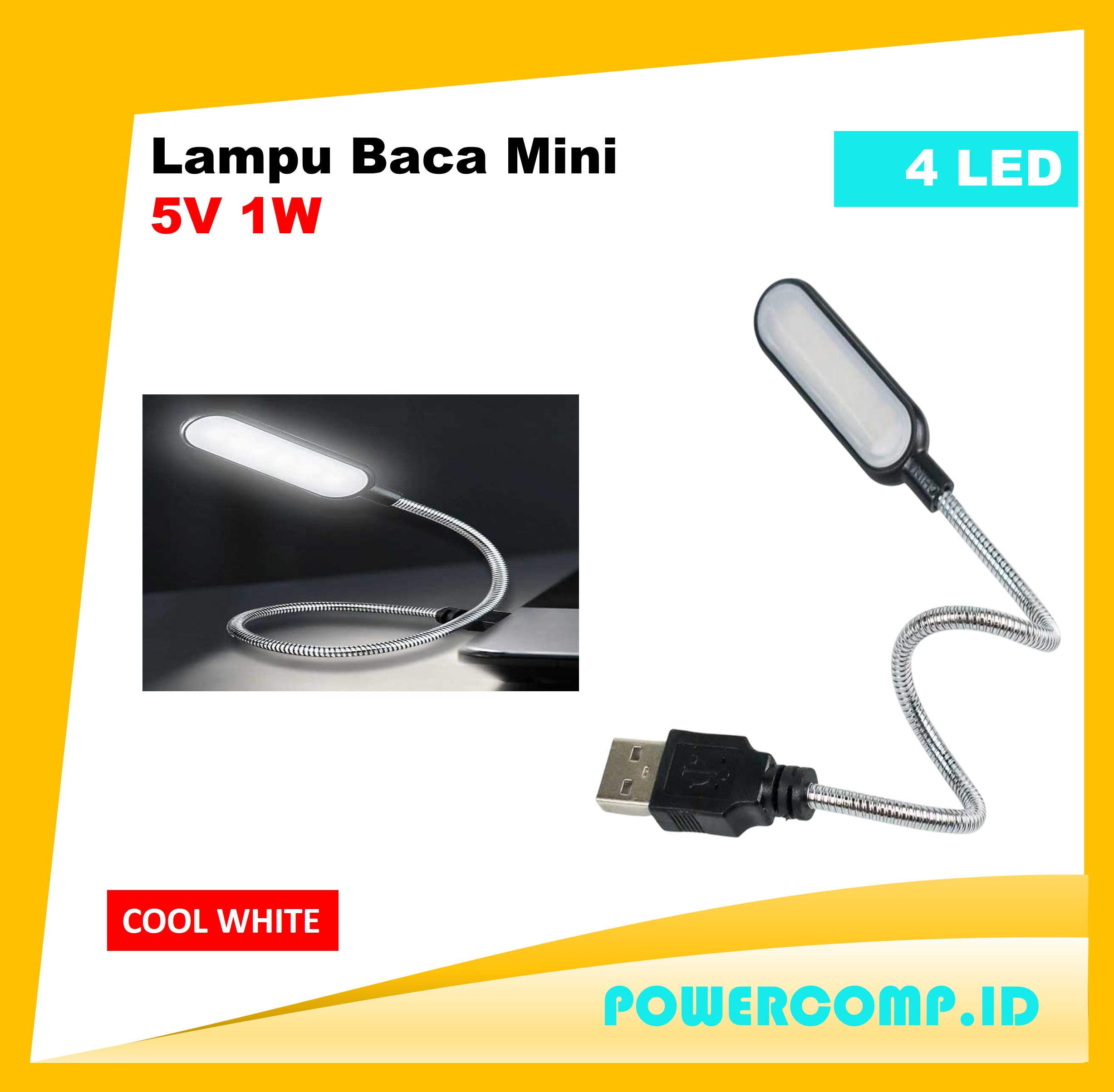 TaffLED FM105 Lampu Meja USB Led Lampu Meja 4 LED Lampu Meja Lampu Tidur Lampu Baca Buku LED Lampu Meja Lampu Baca Fleksibel USB 4 LED Lampu Di Tempat Tidur Meja Lampu Meja Lampu Baca