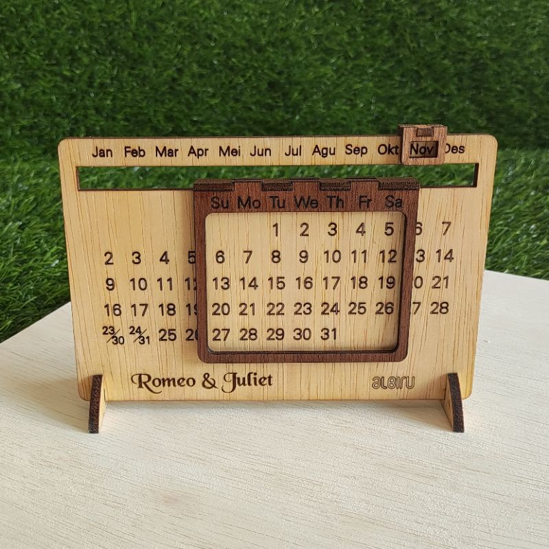 kalender kayu sepanjang masa calendar abadi aesthetic
