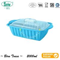 SEIV 1pcs Casserole Square With Lid 125 inch Prasmanan Segi Wadah Saji Makanan 2000ml [2 Liter]