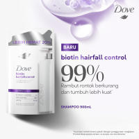 Dove Shampoo Biotin Hairfall Control Pouch 900ml - Sampo Perawatan Rambut Rontok Untuk Jenis Kulit Kepala Kering dan Sehat