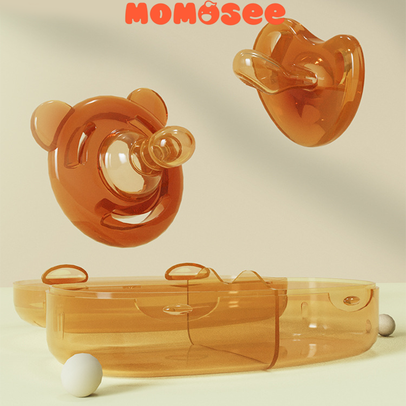 Momosee Empeng Bayi 2in1 BPA Free Dot Bayi Newborn Empeng Bayi Bulat Gepeng Dot Bayi Silikon BB14