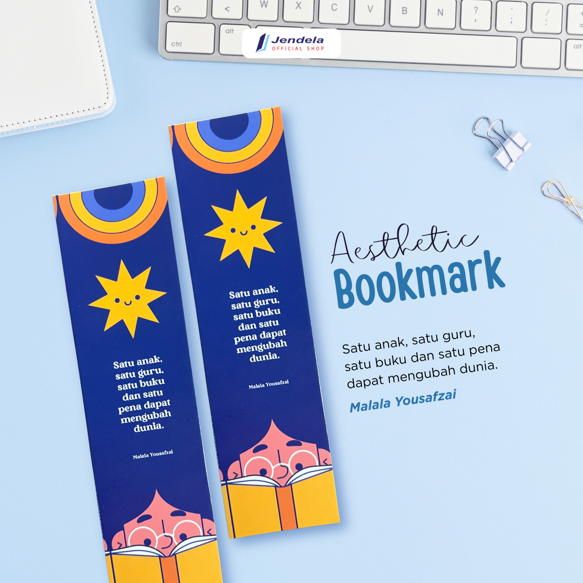Bookmark Buku Aesthetic Glossy Edisi Special Pembatas Buku Penanda Halaman Buku & Novel ATK