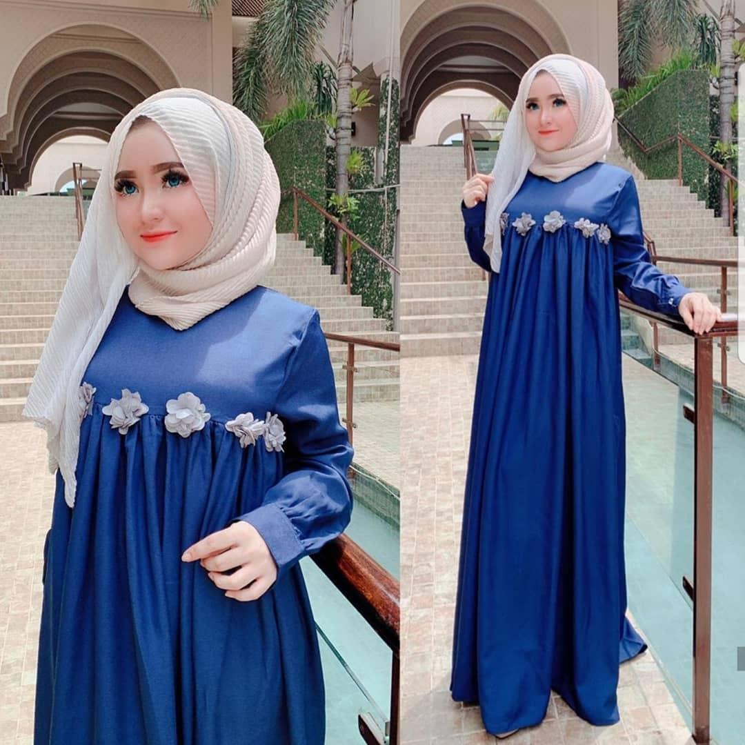 Baju Muslim Modern Gamis NAJWA DRESS MOSSCRAPE Terusan Wanita Paling Laris Dan Trendy Baju Panjang Polos Muslim Dress Pesta Terbaru Maxi Muslimah Termurah Pakaian Modis Simple Casual Terbaru 2019