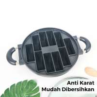 Cetakan Kue Anti Lengket Aluminium Tebal – 12 Datar / 15 Takoyaki / 4 & 7 Cekung / 7 Datar + Tutup Kaca / Pukis 10 Lubang / Waffle 8301 – Loyang Pan Untuk Takoyaki Pukis Waffle Kue Lumpur Serabi - RD