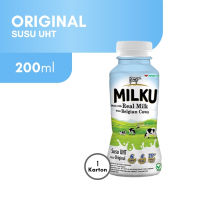 MILKU Susu UHT Susu Siap Minum Original 12 x 200 ML (1 karton)