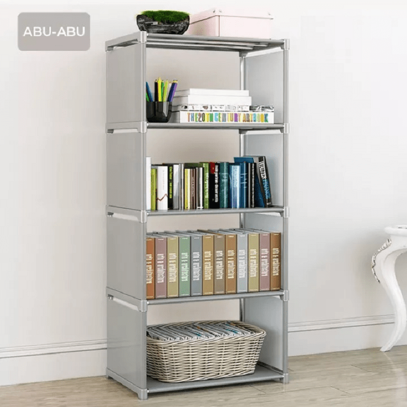 Rak Portable Serbaguna 5 Susun 4 Ruang / Rak Buku Multifungsi - Warna GREY