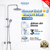 ONDA Rain Shower Tiang Kamar Mandi Set 3 in 1 RENEW Anti Karat Komplit Dengan Kran Panas Dingin Cocok Mandi Anti Bocor Full Set Sower