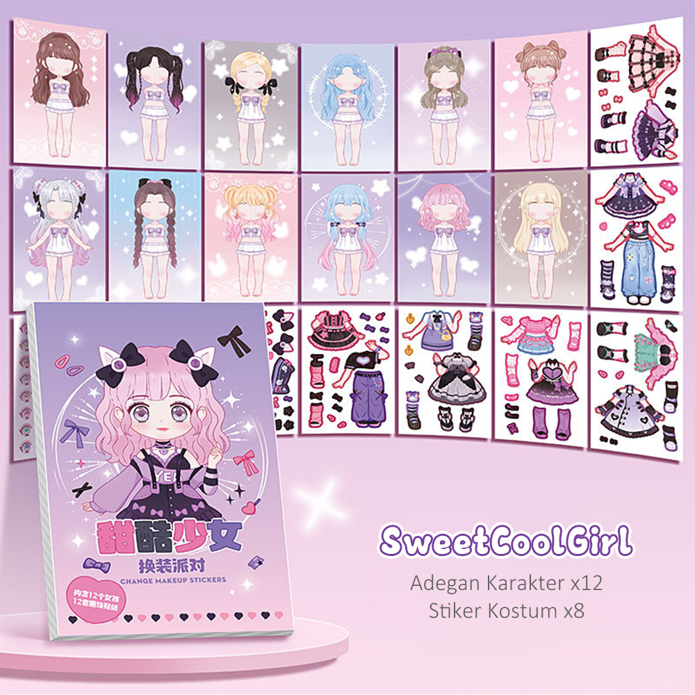 Payoe Mainan Stiker Ganti Muka/Diy Buku Stiker Change Makeup Princess Sticker Book