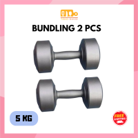 Dumbbell Plastik Portabel 5 Kg Bundling 2 pcs - Warna Dark Grey - Olahraga Indoor - TD