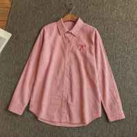 Vallina Outfit - Plain Ribbon Shirt Atasan Kemeja Pita Wanita Muslim Matt Linen Rami All Size Fit To L Besar