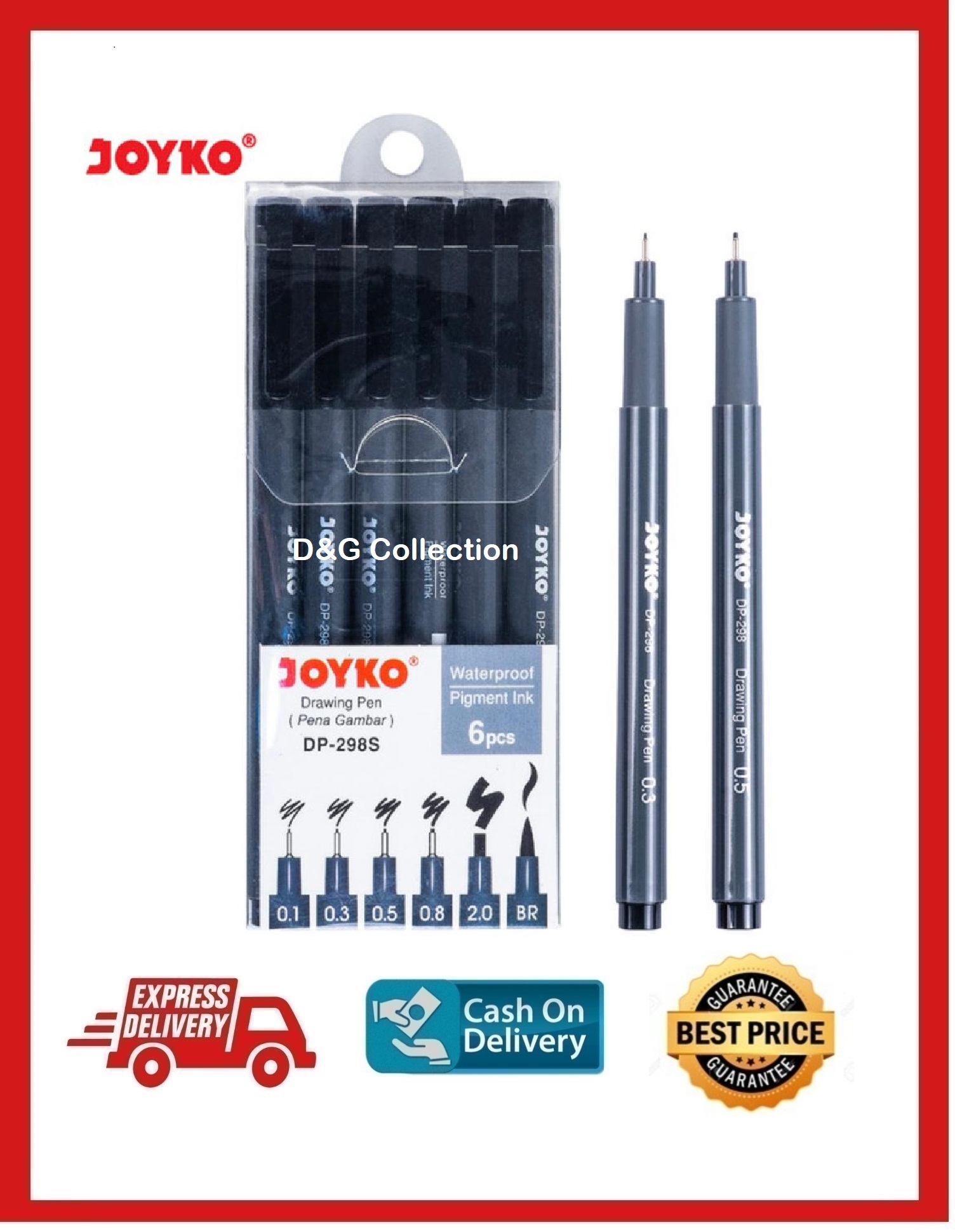 PENA GAMBAR JOYKO DP-298S / DRAWING PEN JOYKO DP-298S 1 SET 6
