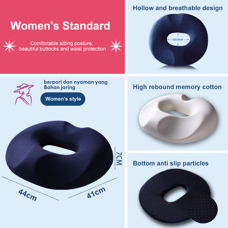 CUTEHOME Bantal Alas Duduk Donat Bantal Duduk Kursi Punggung Pegal Tulang Ekor (Pria atau wanita) Memory Foam Premium Bantal alas duduk Anti Lelah Tulang Ekor