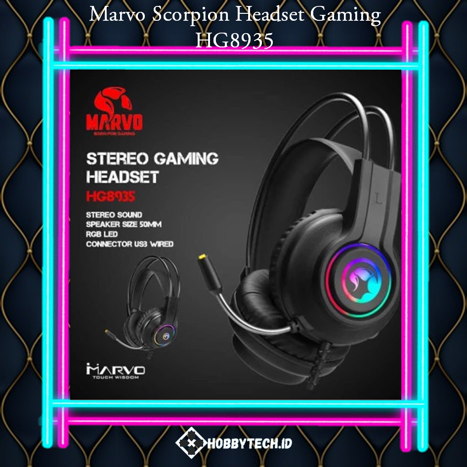 Headset Gaming Marvo HG8935 - RGB USB Wired Stereo Gaming Headset