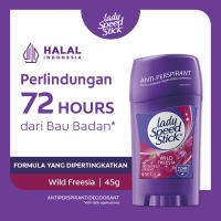 Lady Speed Stick Wild Freesia Deodorant/Deodoran 45gr Single Twinpack Triple Pack All Pack - Deodorant dengan perlindungan 72 jam untuk ketiak tetap kering dan wangi