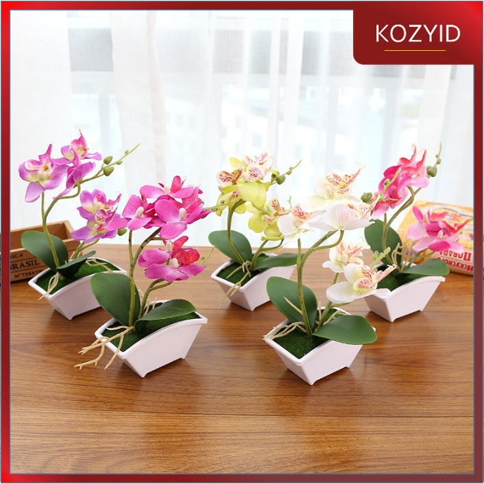 KOZY.ID - Pajangan Orchid Anggrek (pot Petak) 1 kg muat 8 pcs Artificial