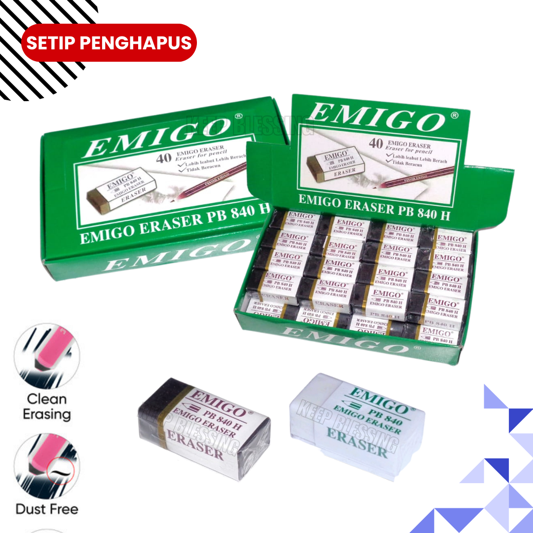 (Hemat isi 10 pcs) Penghapus Eraser Emigo Best Produk / Penghapus Pensil / Penghapus / Keret Penghapus / Keep Blessing