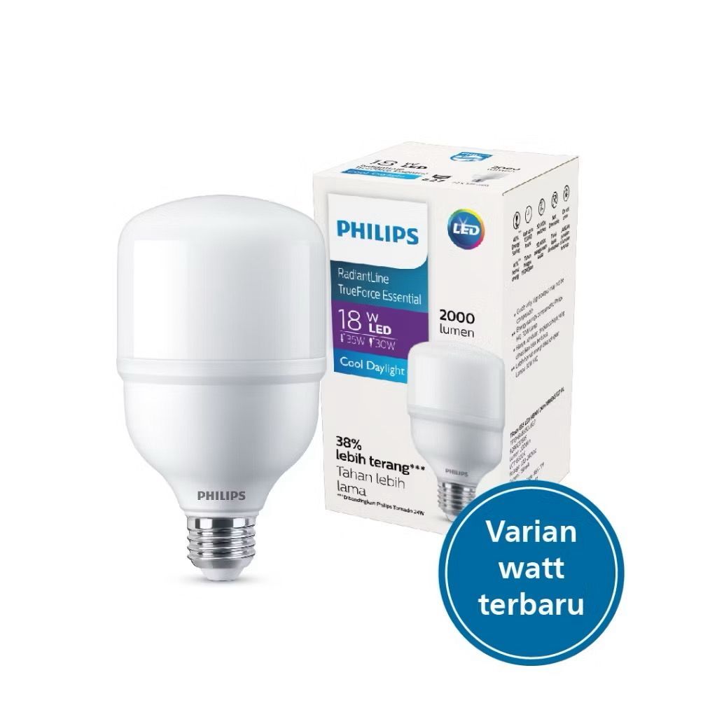 Lampu LED Philips 18W 22W 30W 40W TrueForce core Bohlam Putih Essential RadiantLine