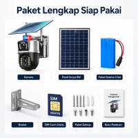 Kamera CCTV 4G Dual Lens Solar Panel Alarm + Bicara 2 Arah Tanpa WiFi Free SIM + Kuota 7 Hari Waterproof Outdoor