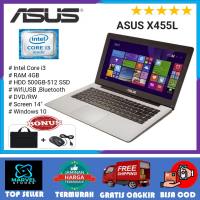 TERLARIS! LAPTOP ASUS X455L INTEL CORE i3 / RAM 8GB - 512GB SSD / WIN 10 / 14″ inch /BONUS (MOUSE/TAS)