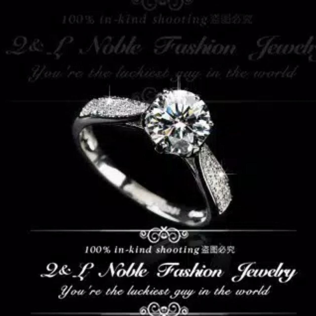 Cincin Berlian Silver Kristal Putih Periasan Imitasi cincin berlian silver kristal putih periasan imitasi