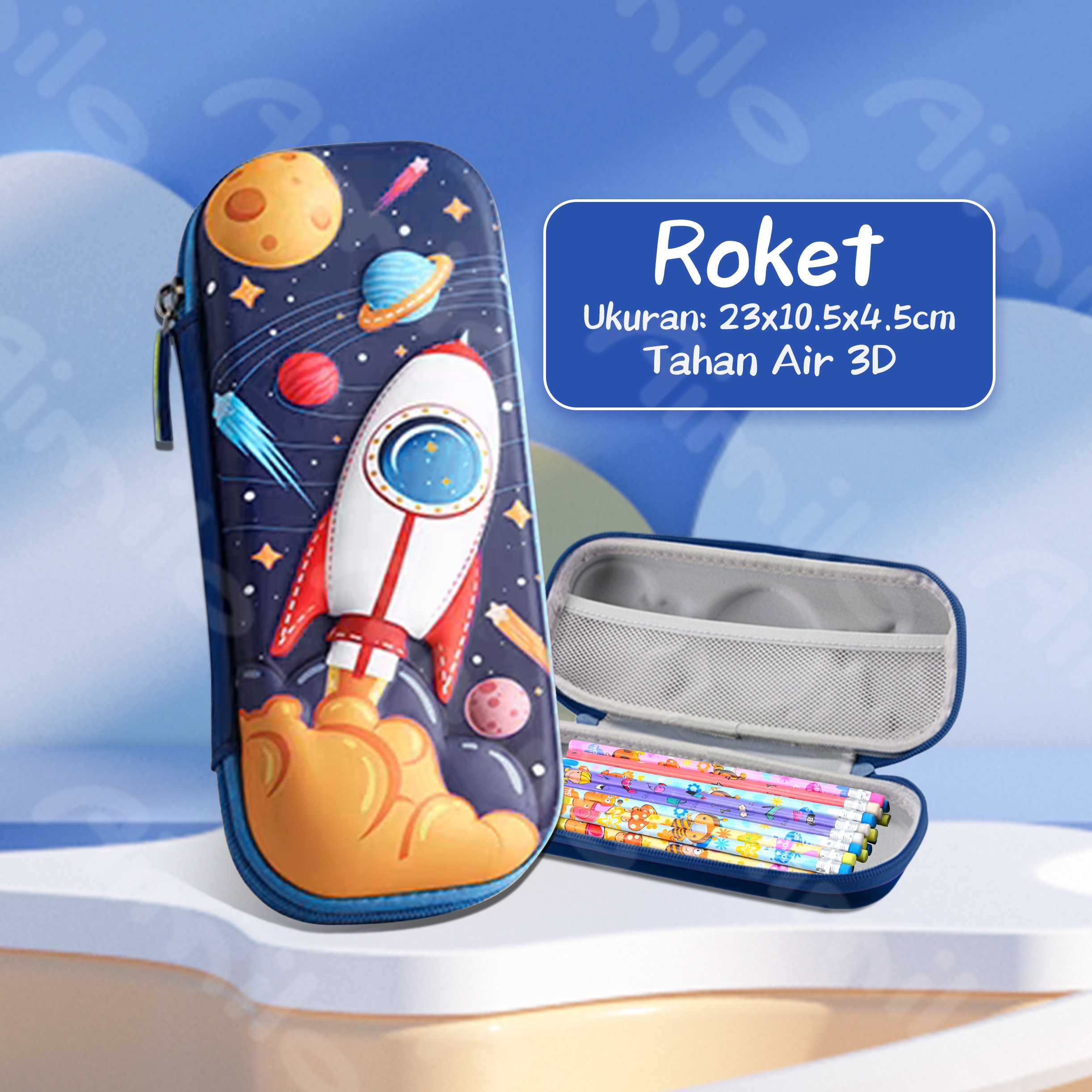 [READY] Aimilo Tempat Pensil Aesthetic 3D Tempat Pensil Anak Laki Laki Waterproof Kotak Pensil Anak Perempuan Alat Tulis Sekolah
