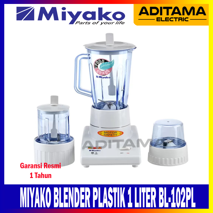MIYAKO BLENDER PLASTIK 1 LITER BL-102PL/ BLENDER MIYAKO 1 LITER BL102PL