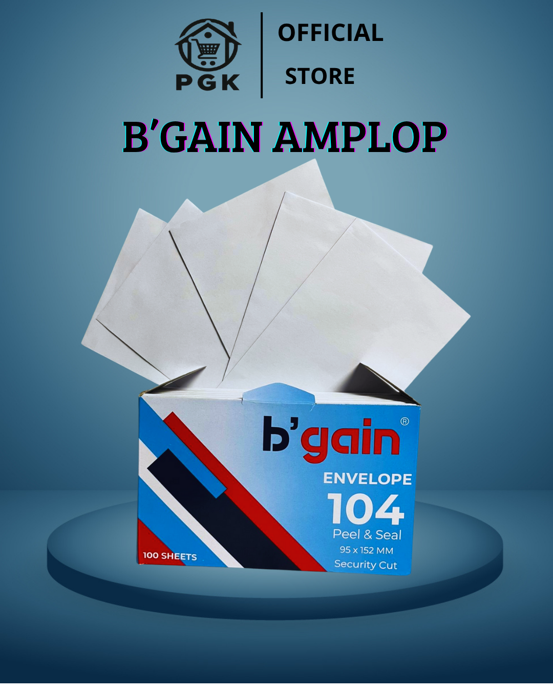 Amplop B’gain 104 Peel & Seal 95x152mm ISI 100 Pcs – Praktis Rapi dan Aman