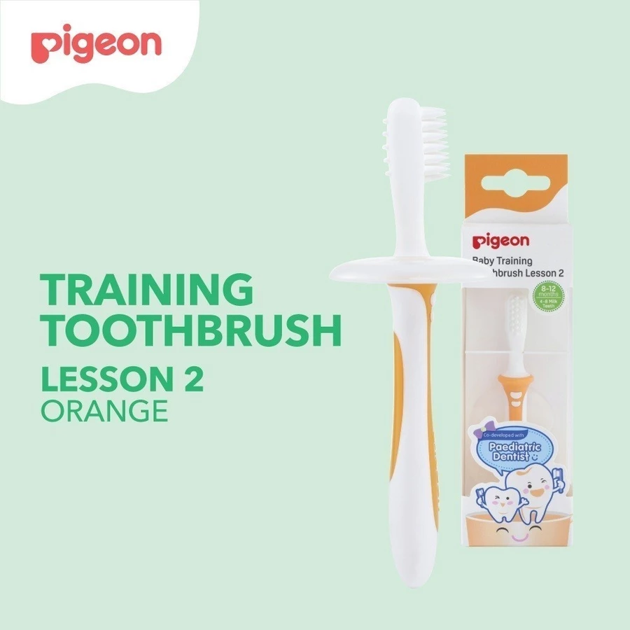 Pigeon Baby Training Toothbrush Silicone Lesson 2 Sikat Gigi Bayi Silikon Aman Lembut