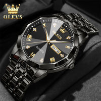 OLEVS Jam Tangan Pria Anti Air Original Terbaru Led Mewah Hitam Luxury Stainless Steel Watch Men Cod