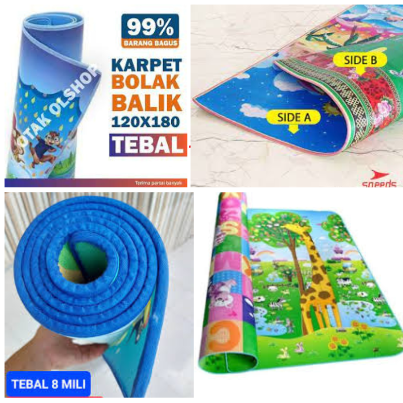 Karpet foam bolak balik 120x180 cm tebal 5 mm murah