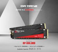 Ssd m2 nvme da drive 1tb 2280 3d nand x-series - Pcie Pci-e 4.0 x4 m.2 digital alliance m-key nvm 1000Mb
