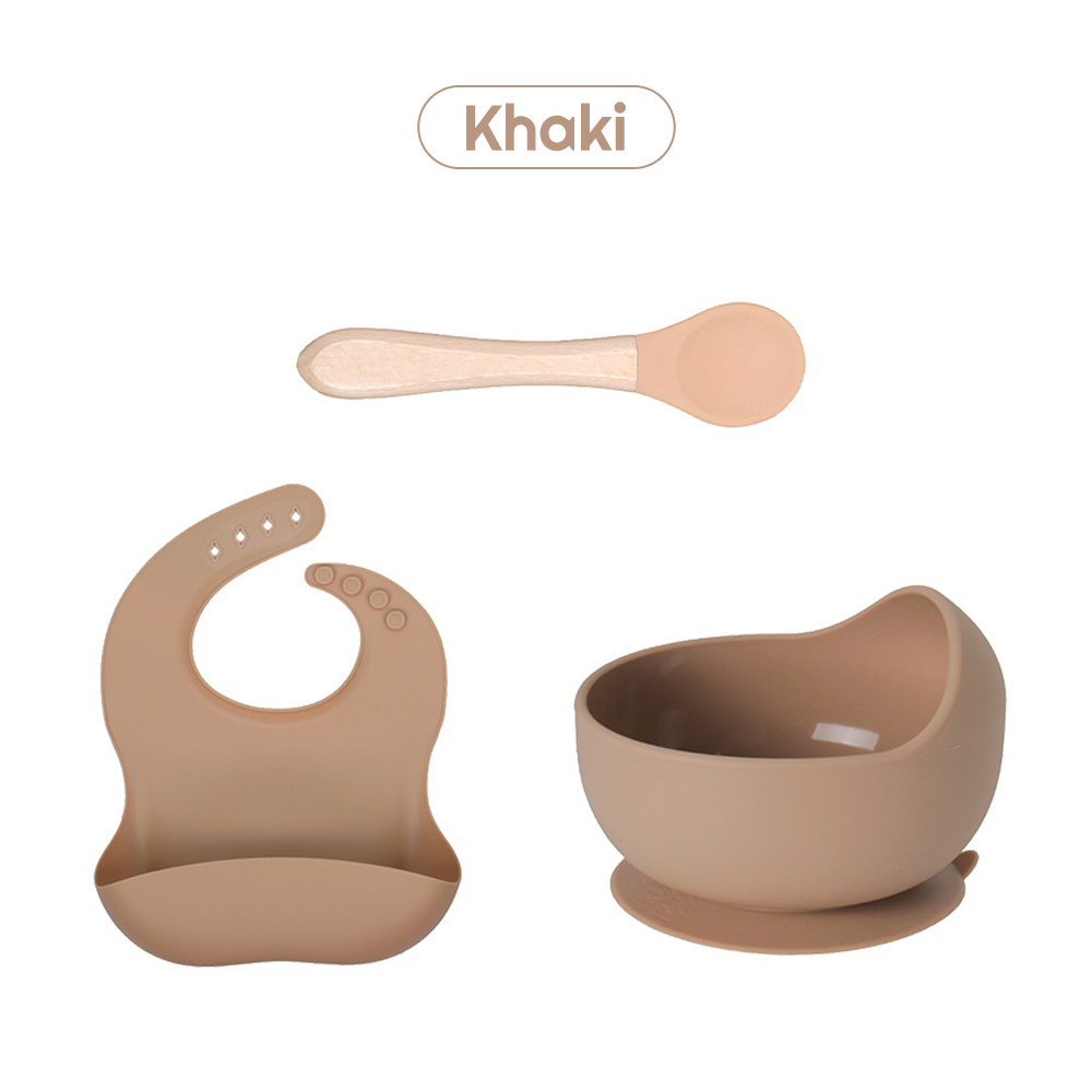 DreamBaby 3PCS Peralatan Makan Bayi Silikon Alat Makan Mpasi Set Hampers Newborn Baby Feeding Set