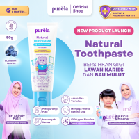 [OFFICIAL] PURELA NATURAL TOOTHPASTE (50gr) - Pasta Gigi Bayi dan Anak Cegah Karies dan Gigi Berlubang - 1000ppm Flouride - Rasa Blueberry - Calcium Glycerophosphate Prebiotic dan Aloevera