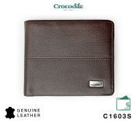 Crocodile C1603S Dompet Tri-fold Wallet Leather Kulit Original - Cokelat