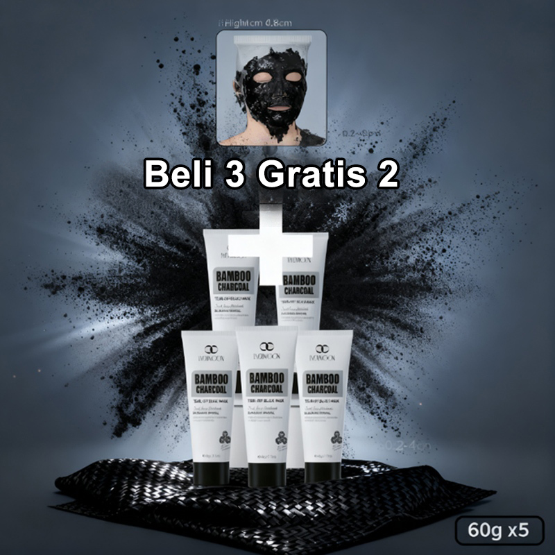 Clay Mask 60g - Masker Wajah Komedo dan Pori Peel Off Arang Bambu Pembersih Hidung & Pengangkat K...