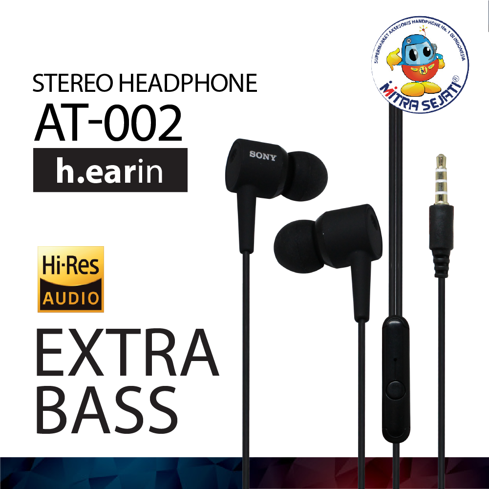 AT-022 Handsfree Sony Phone Calls Extra Bass Jack 3.5mm Stereo Bass Earphone Cable Headset-AHFAT022SO