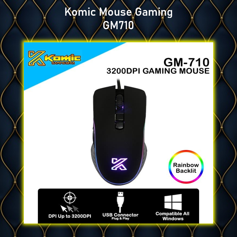 Mouse Gaming Komic GM-710 RGB Sword Shadow Competitive Gaming Mouse