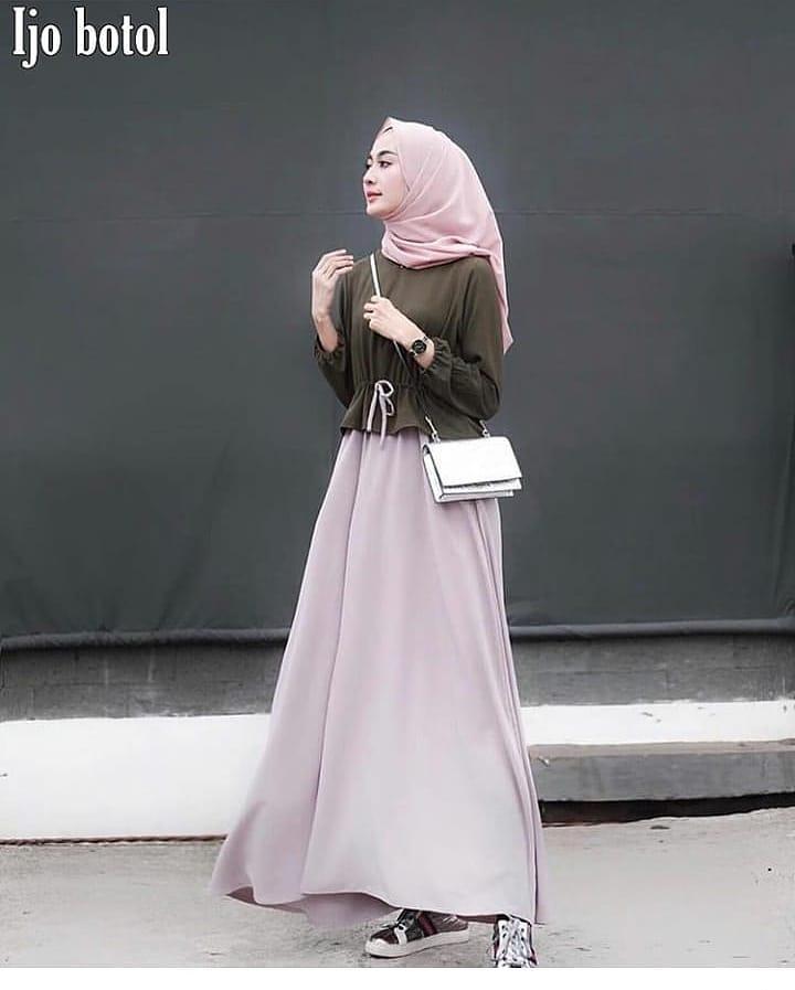 Baju Muslim Modern Gamis BINA DRESS Mosscrepe Terusan Wanita Paling Laris Dan Trendy Baju Panjang Polos Muslim Dress Pesta Terbaru Maxi Muslimah Termurah Pakaian Modis Simple Casual Terbaru 2019 gamis wanita